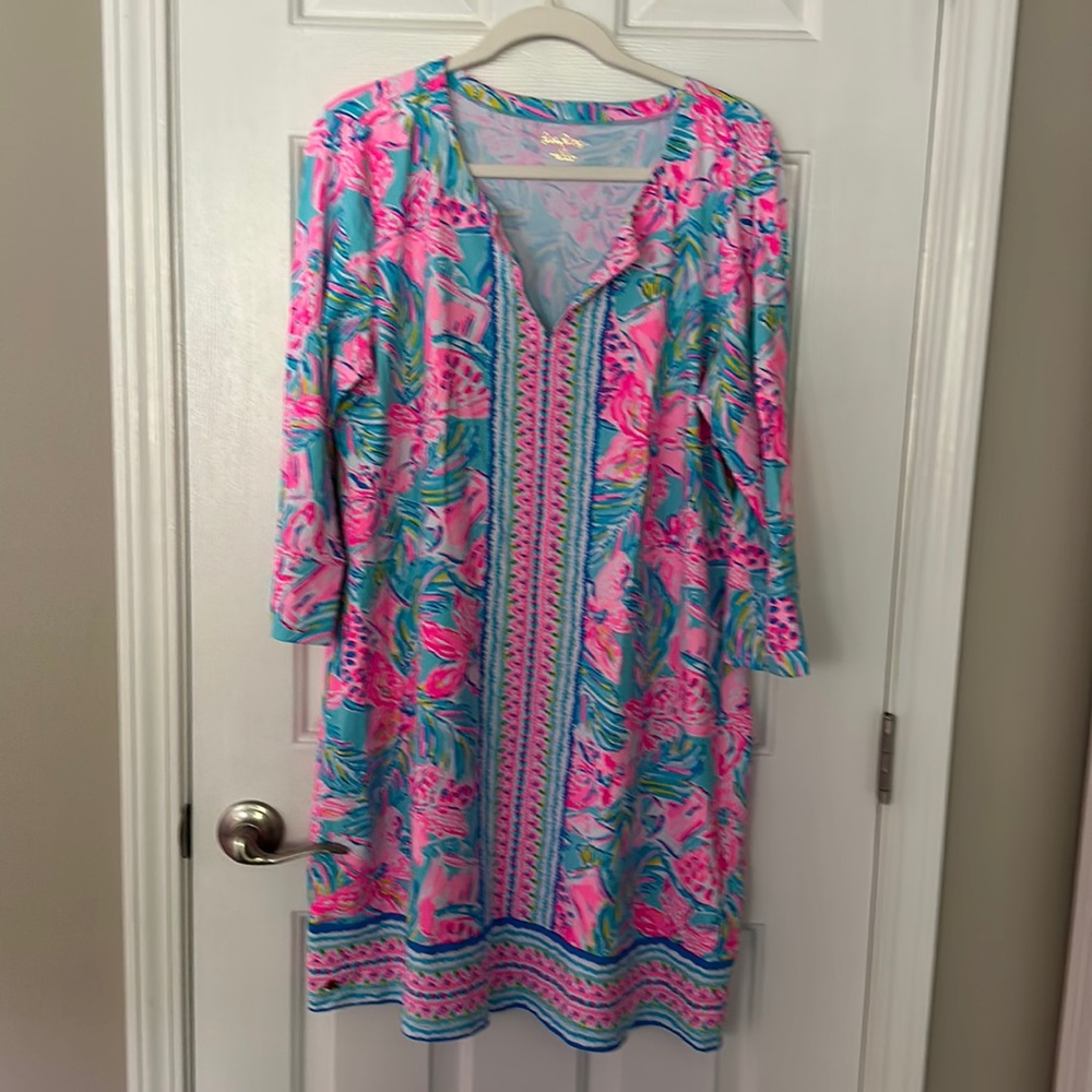 Lilly Pulitzer 1/4 sleeve dress. - EUC - Size XXL - chilly Lilly material